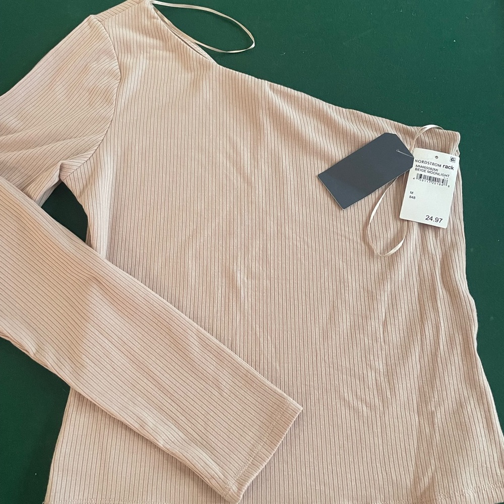 Melrose and Market One Shoulder Top Tan